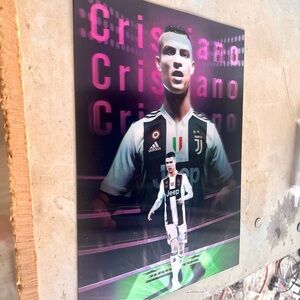 Purple Cristiano Ronaldo Football 3D Holographic Lenticular Poster